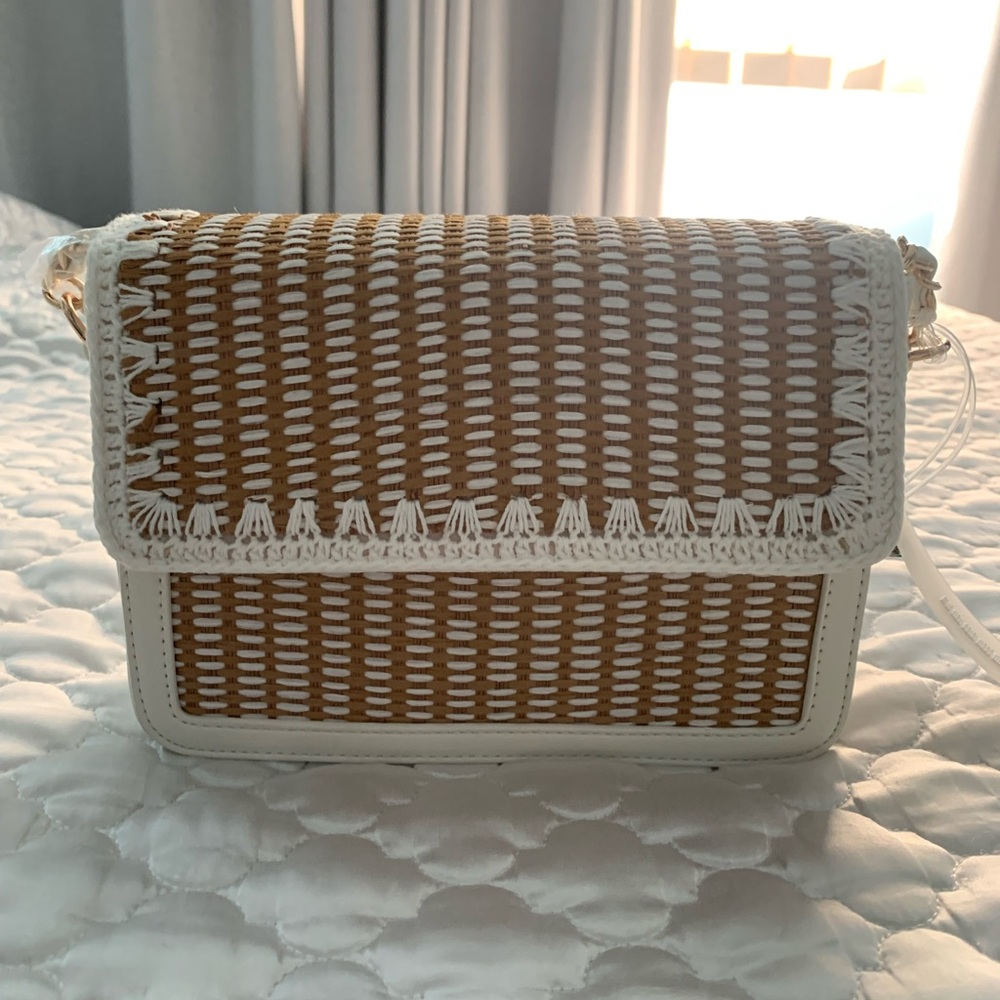 Like Dreams White Straw Crossbody Bag